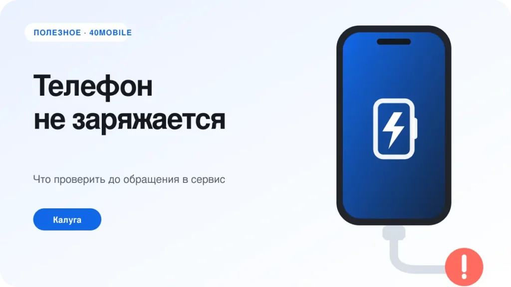 Телефон не заряжается — диагностика зарядки в Калуге