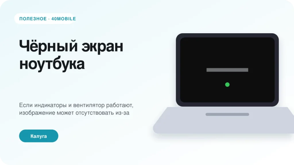 Чёрный экран ноутбука: матрица, шлейф или плата — полезная статья 40mobile в Калуге