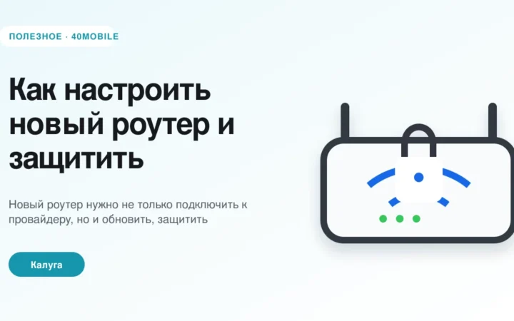 Как настроить новый роутер и защитить домашнюю сеть — полезная статья 40mobile в Калуге