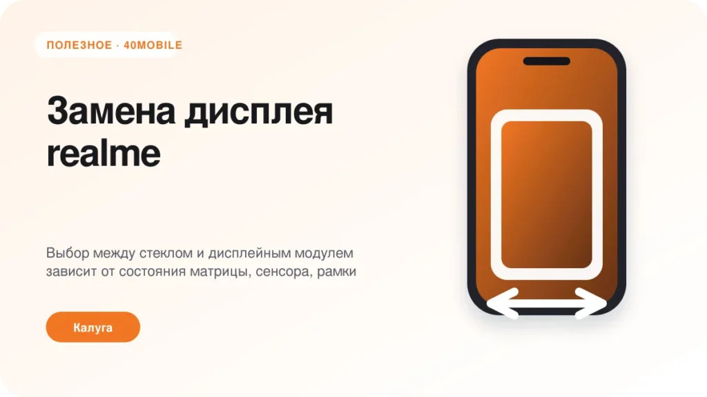 Замена дисплея realme: модуль или только стекло — полезная статья 40mobile в Калуге