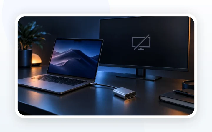 Иллюстрация к статье «MacBook не видит внешний монитор через USB-C»