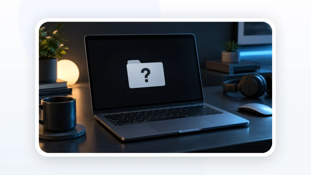 Иллюстрация к статье «MacBook показывает папку с вопросительным знаком: что означает симптом»