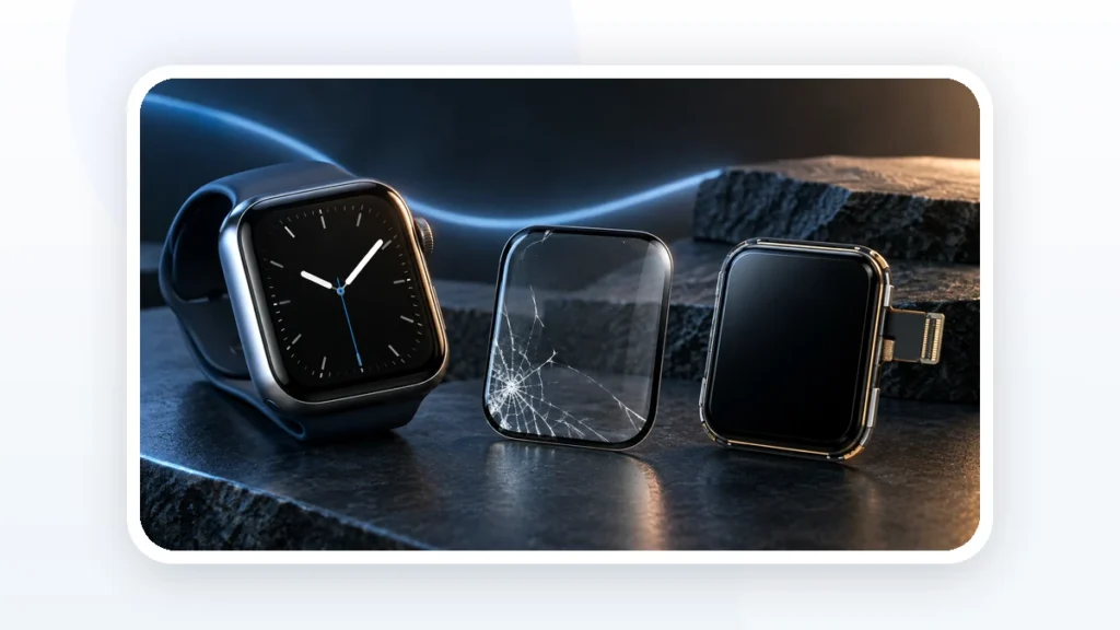 Иллюстрация к статье «Переклейка стекла Apple Watch: когда можно сохранить дисплей»