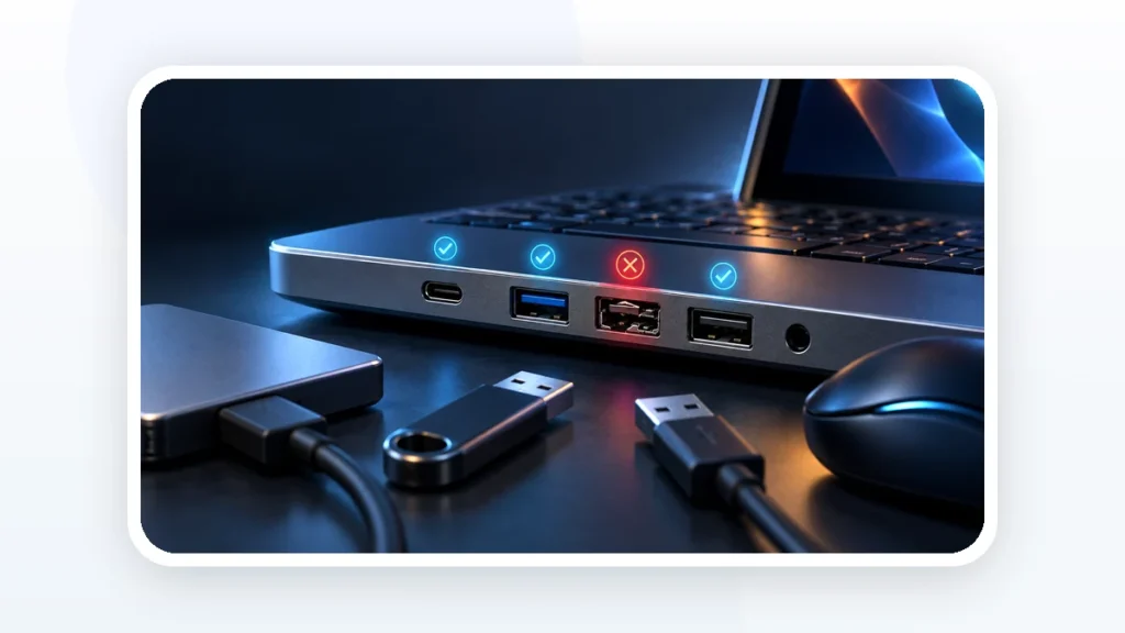 Иллюстрация к статье «У ноутбука сломался USB-порт: можно ли пользоваться остальными»